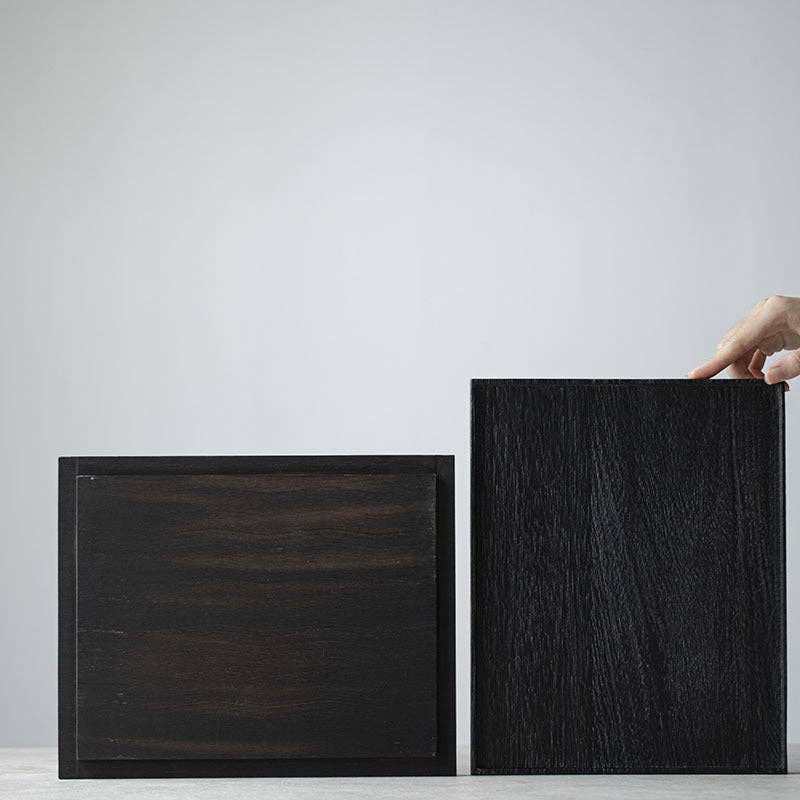 Gohobi – Japanese-style Wabi-Sabi Rectangular Wooden Black Tray