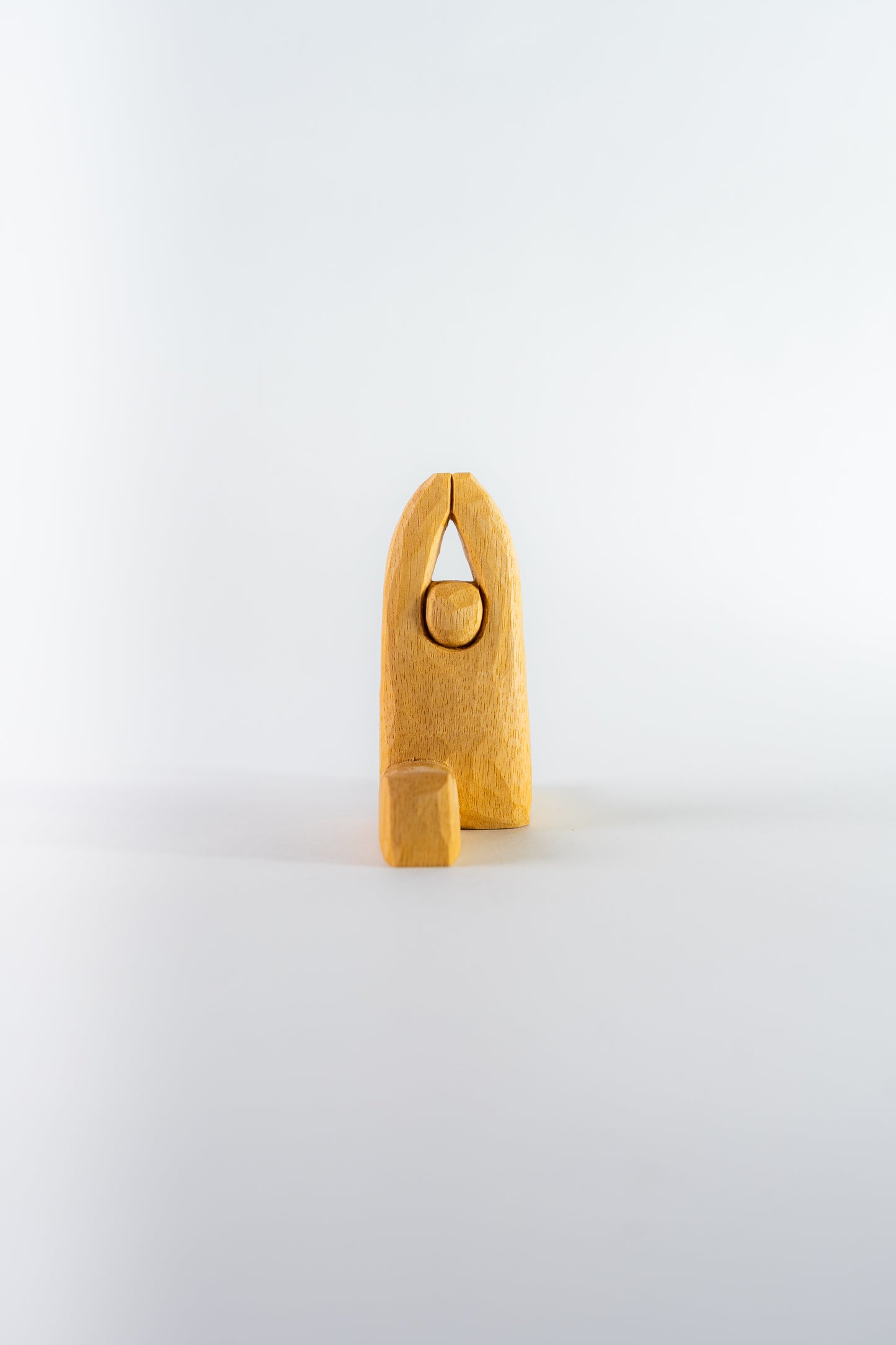 Narrative objects – wooden yoga figurine natural
