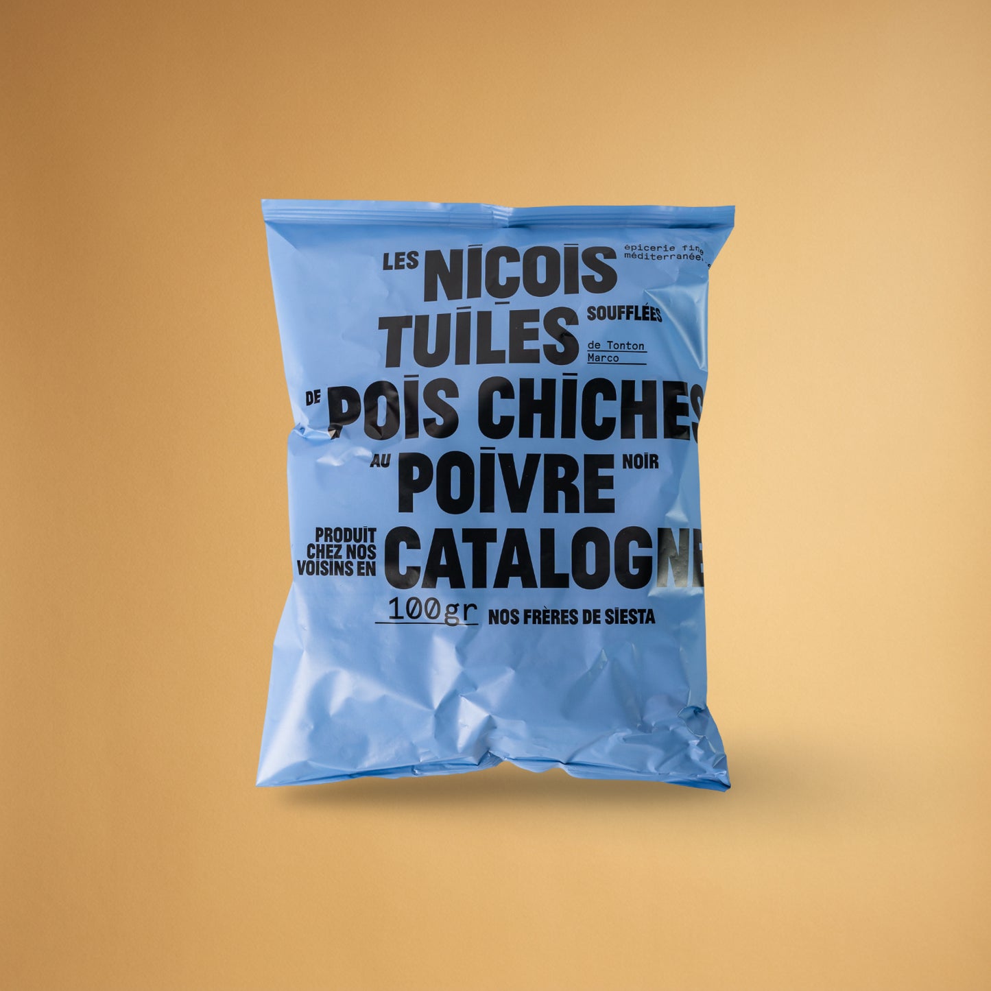 Puffed chickpea tiles with black pepper from Tonton Marco (100g)