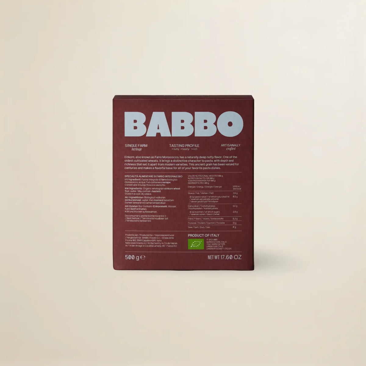 Babbo Foods – Penne Einkorn