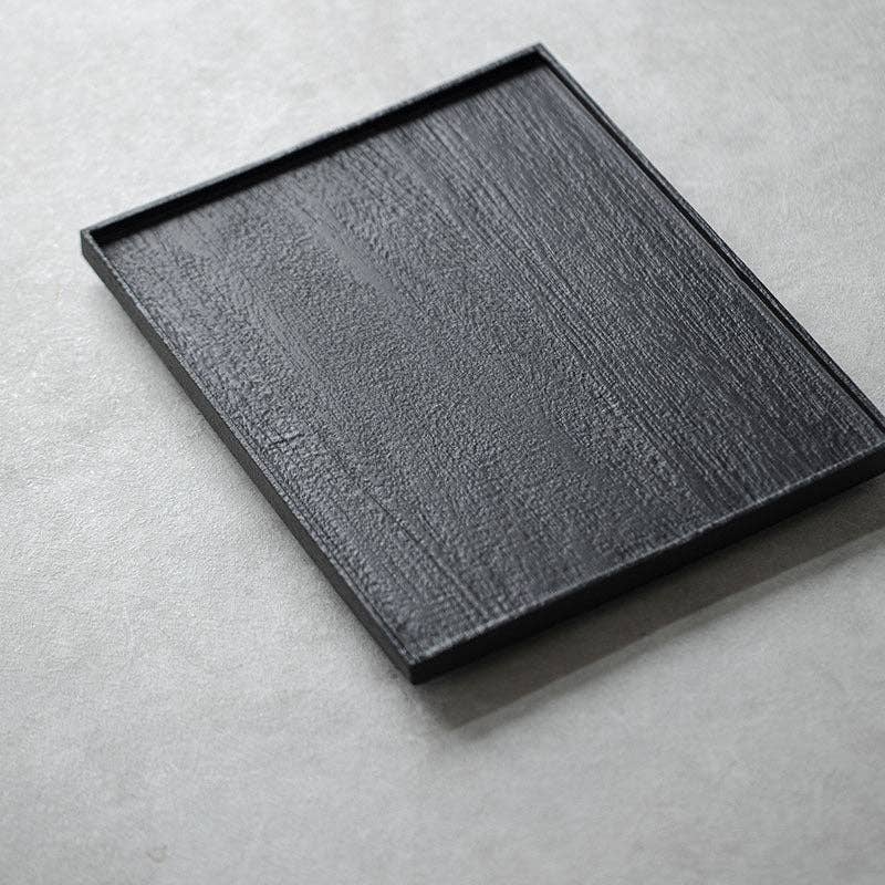 Gohobi – Japanese-style Wabi-Sabi Rectangular Wooden Black Tray