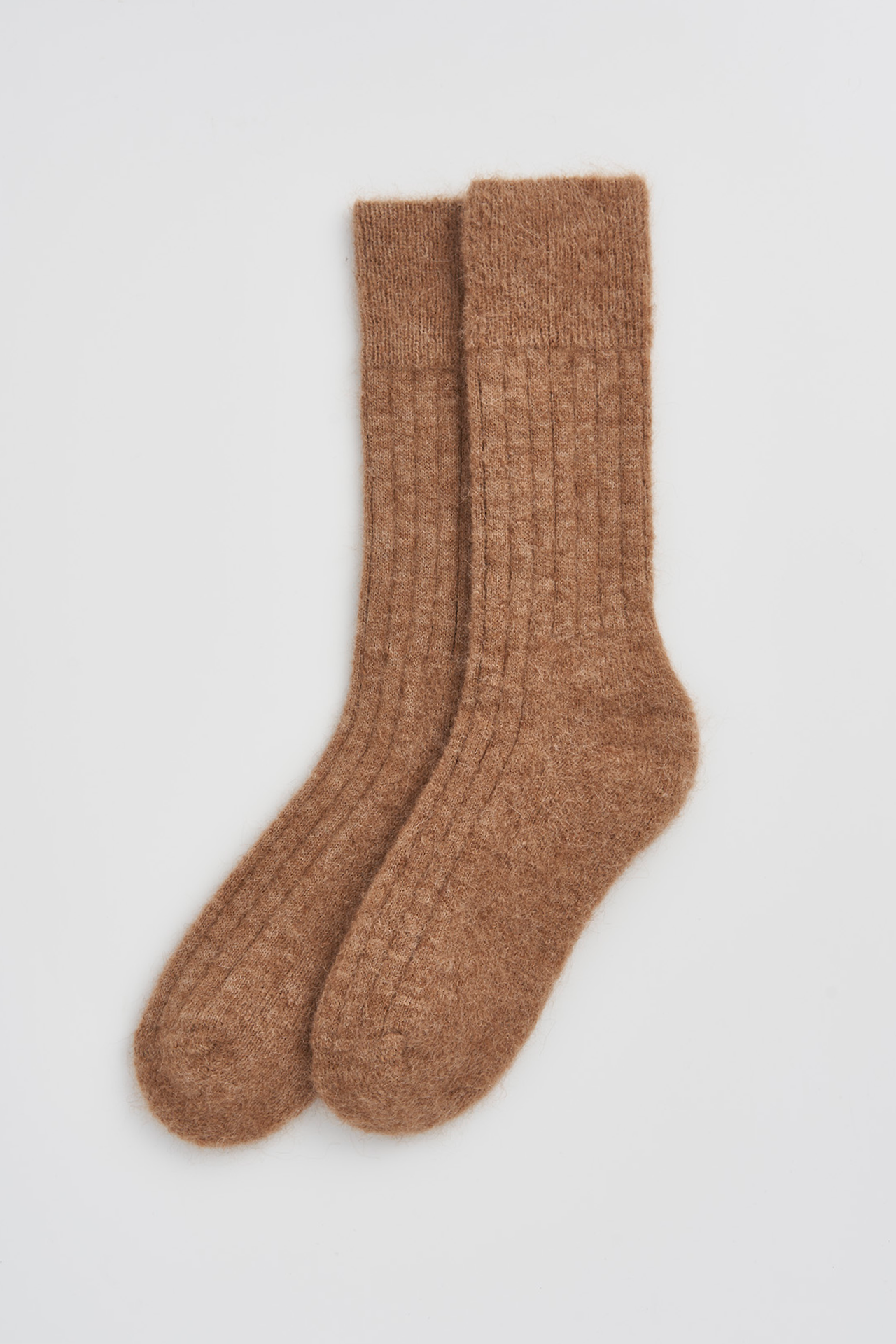 Pairs – Biscuit Beige Ultra Soft Alpaca Ribbed Bed Socks