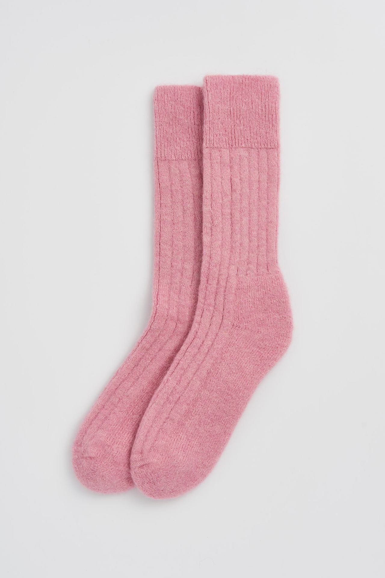 Pairs – Sherbet Pink Ultra Soft Alpaca Ribbed Bed Socks