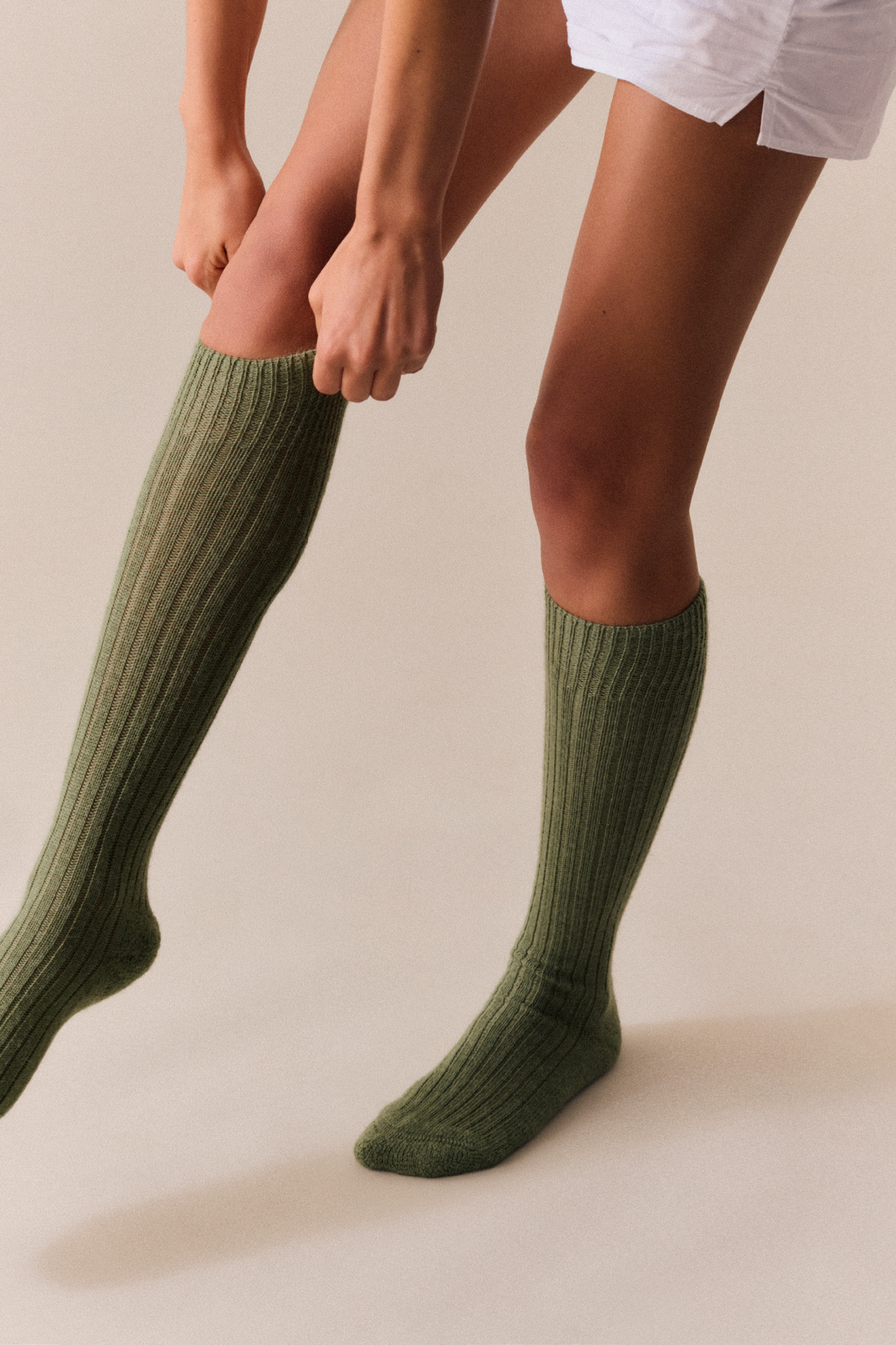 Pairs – Glen Green Wool Knee High Socks