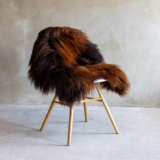 Icelandic sheepskin flamed brown