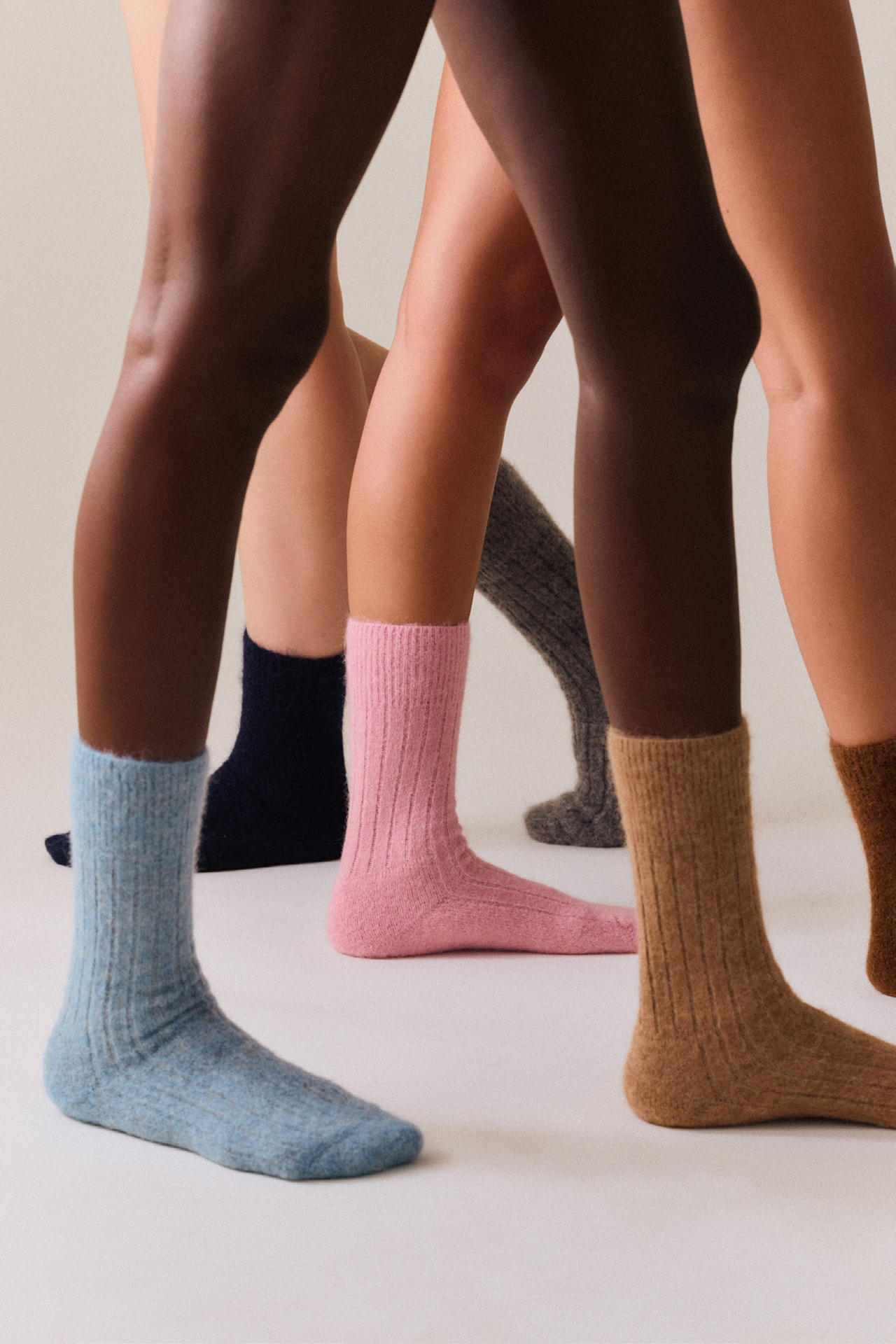 Pairs – Biscuit Beige Ultra Soft Alpaca Ribbed Bed Socks