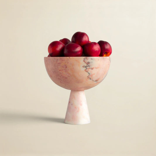 PINK MARBLE PEDESTAL BOWL XL