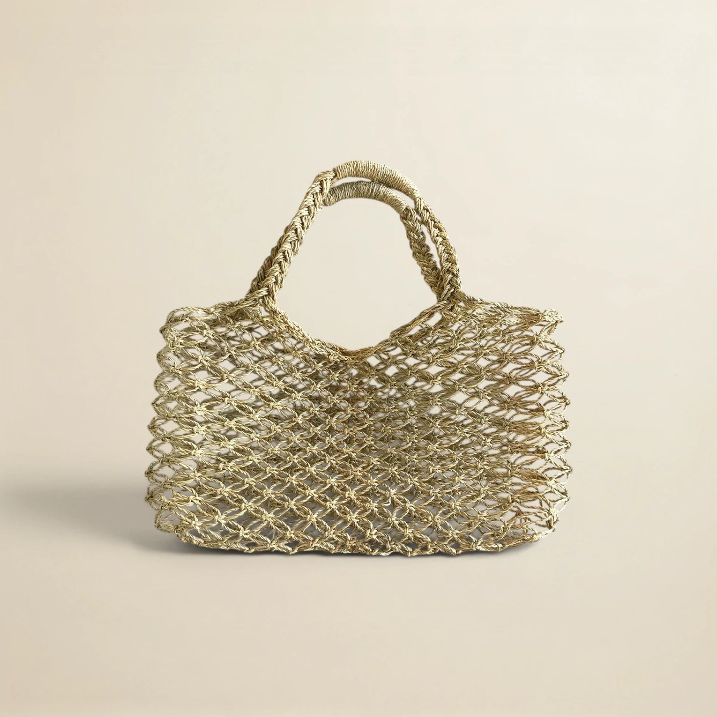 Woven palm tote