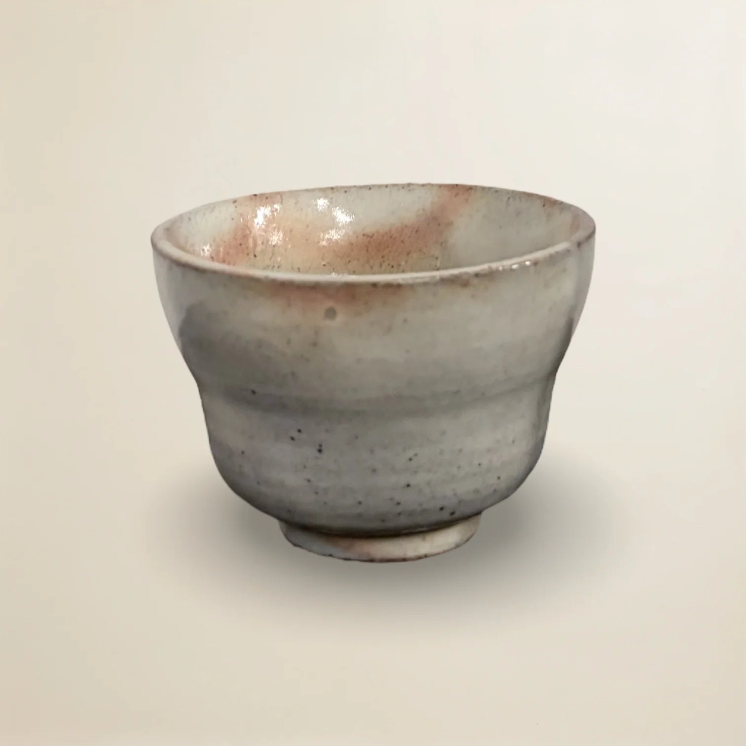 Vintage Blush Flame Hagi Hidasuki-Style Sake Cup