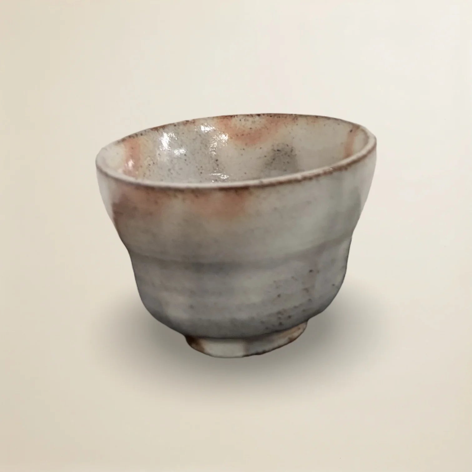 Vintage Blush Flame Hagi Hidasuki-Style Sake Cup