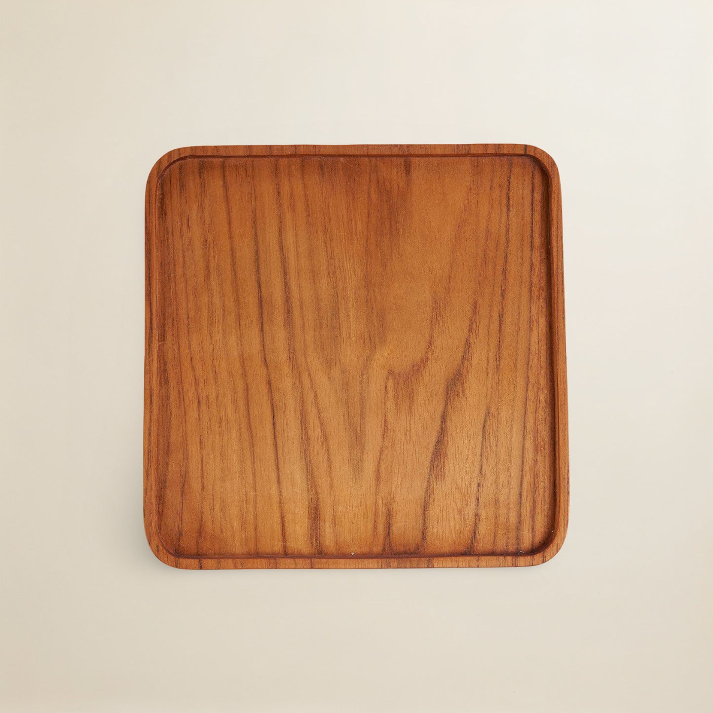 The Teak Square Plate - Natural - M