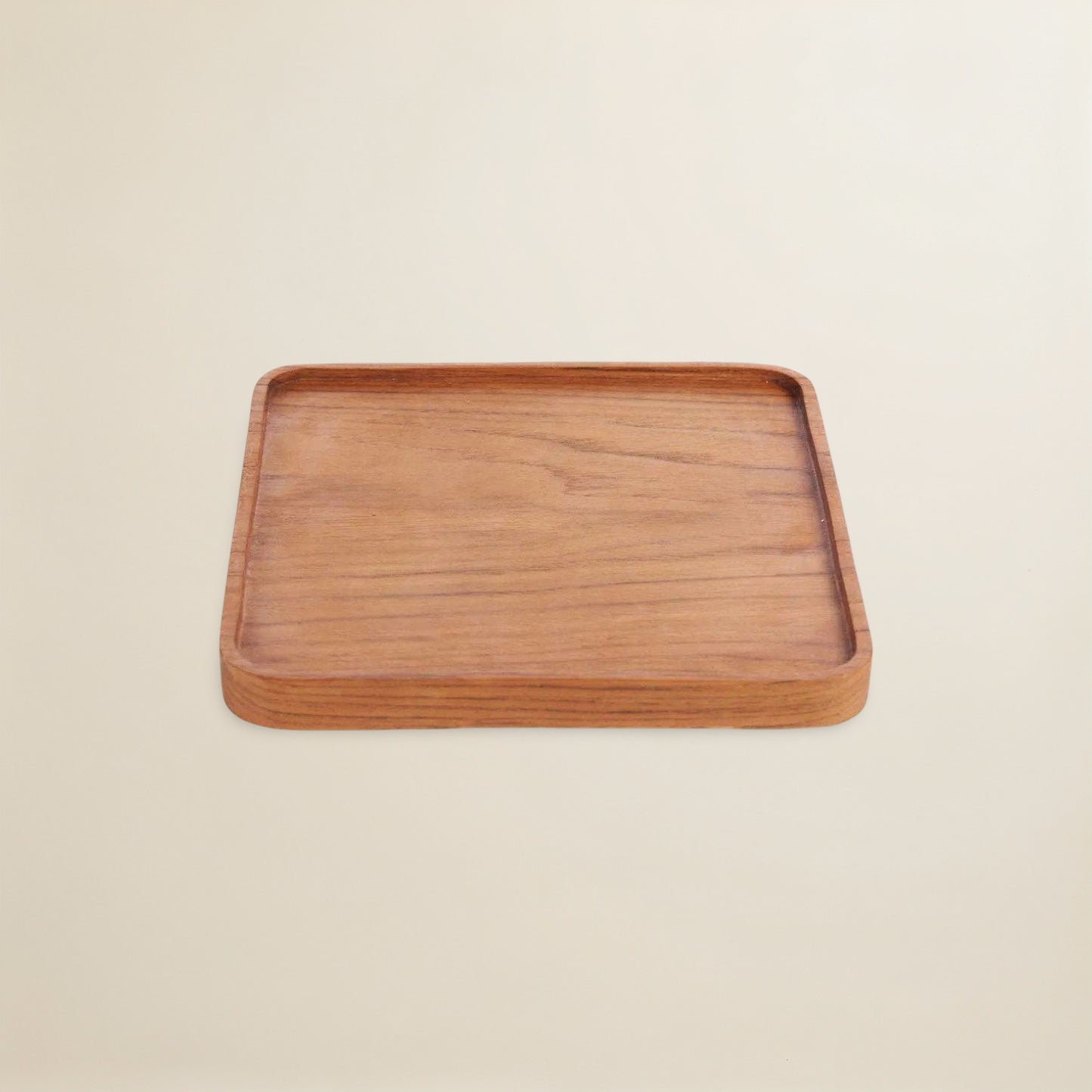 The Teak Square Plate - Natural - M