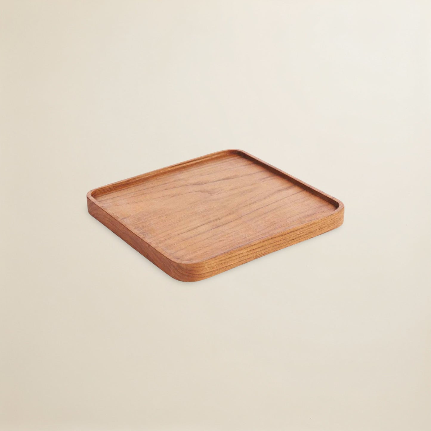 The Teak Square Plate - Natural - M