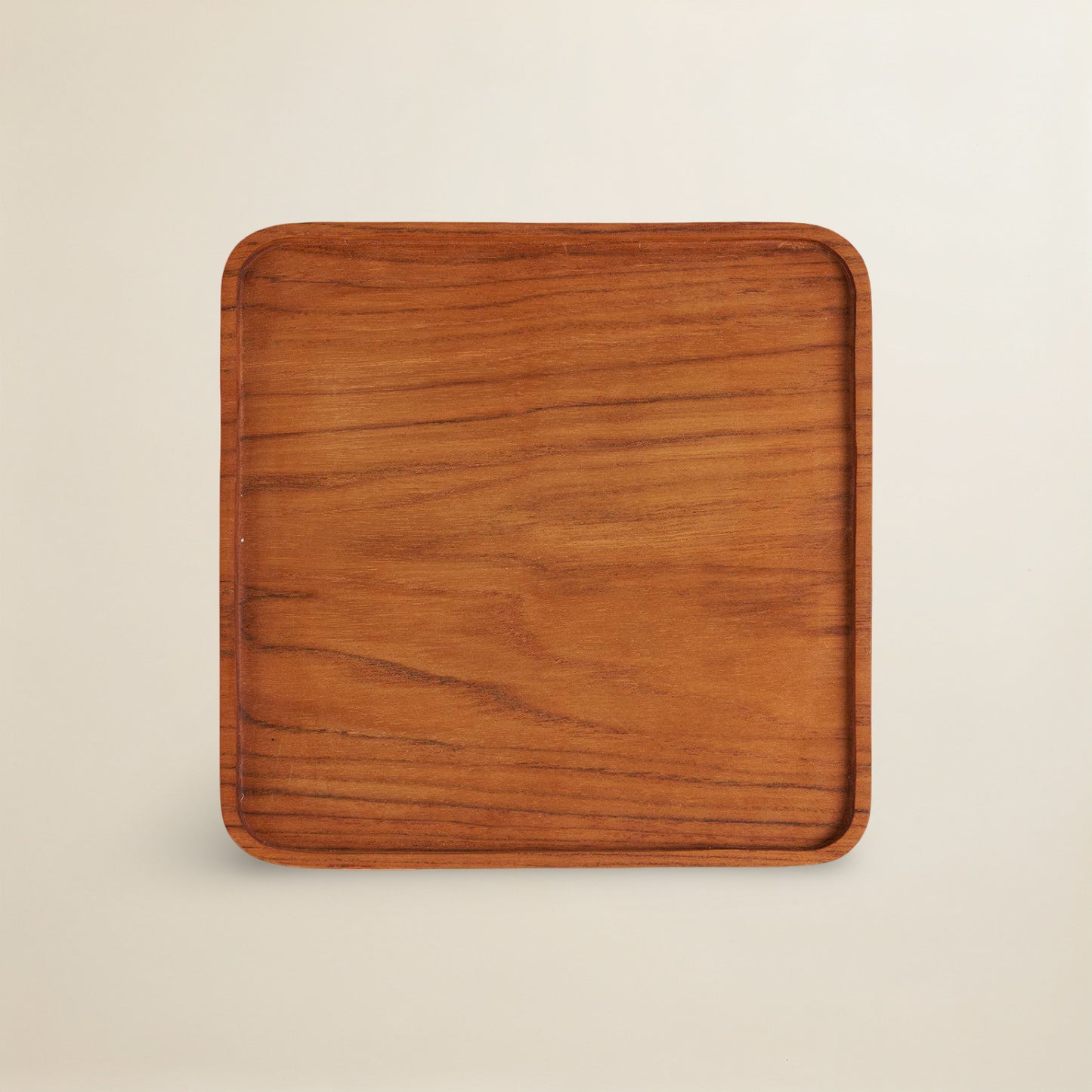 The Teak Square Plate - Natural - S