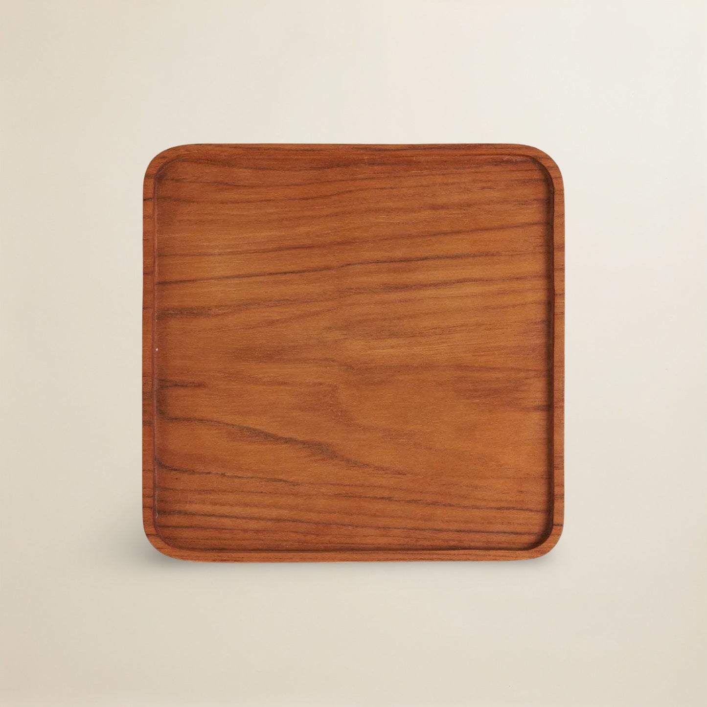 The Teak Square Plate - Natural - S