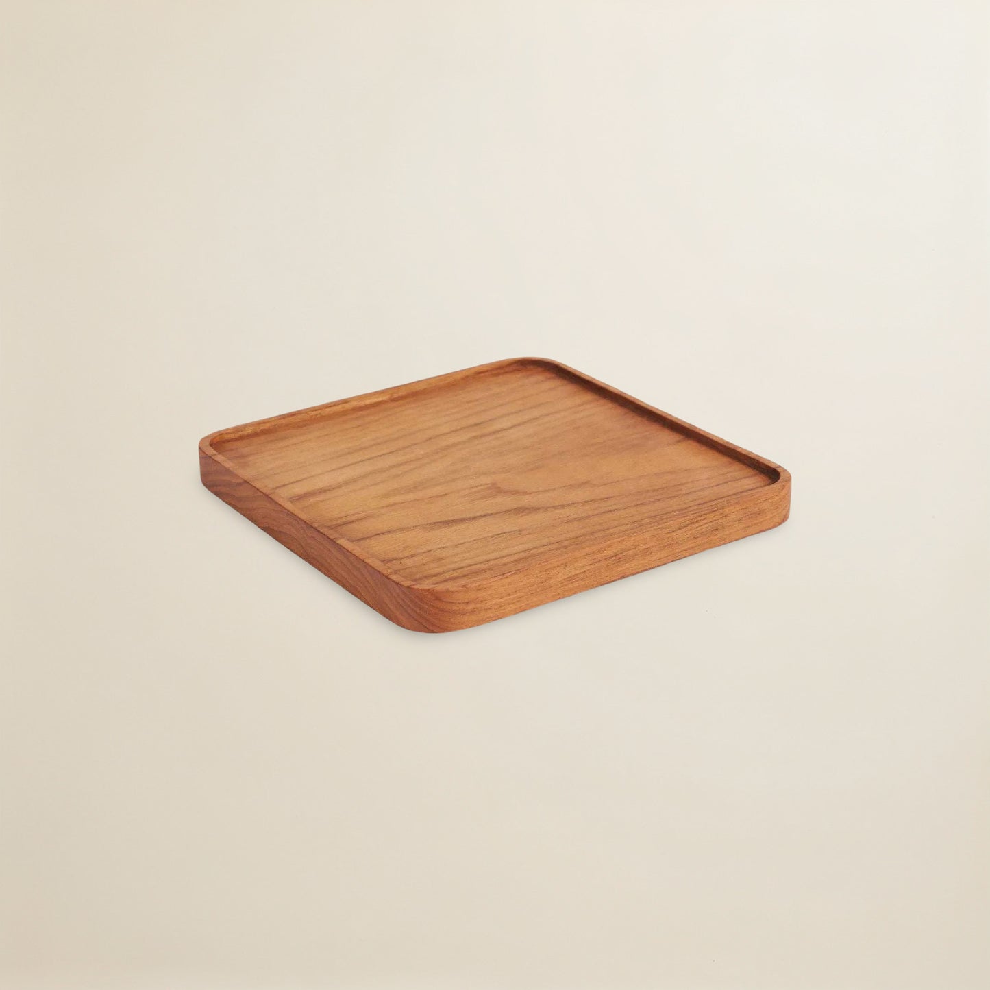 The Teak Square Plate - Natural - S