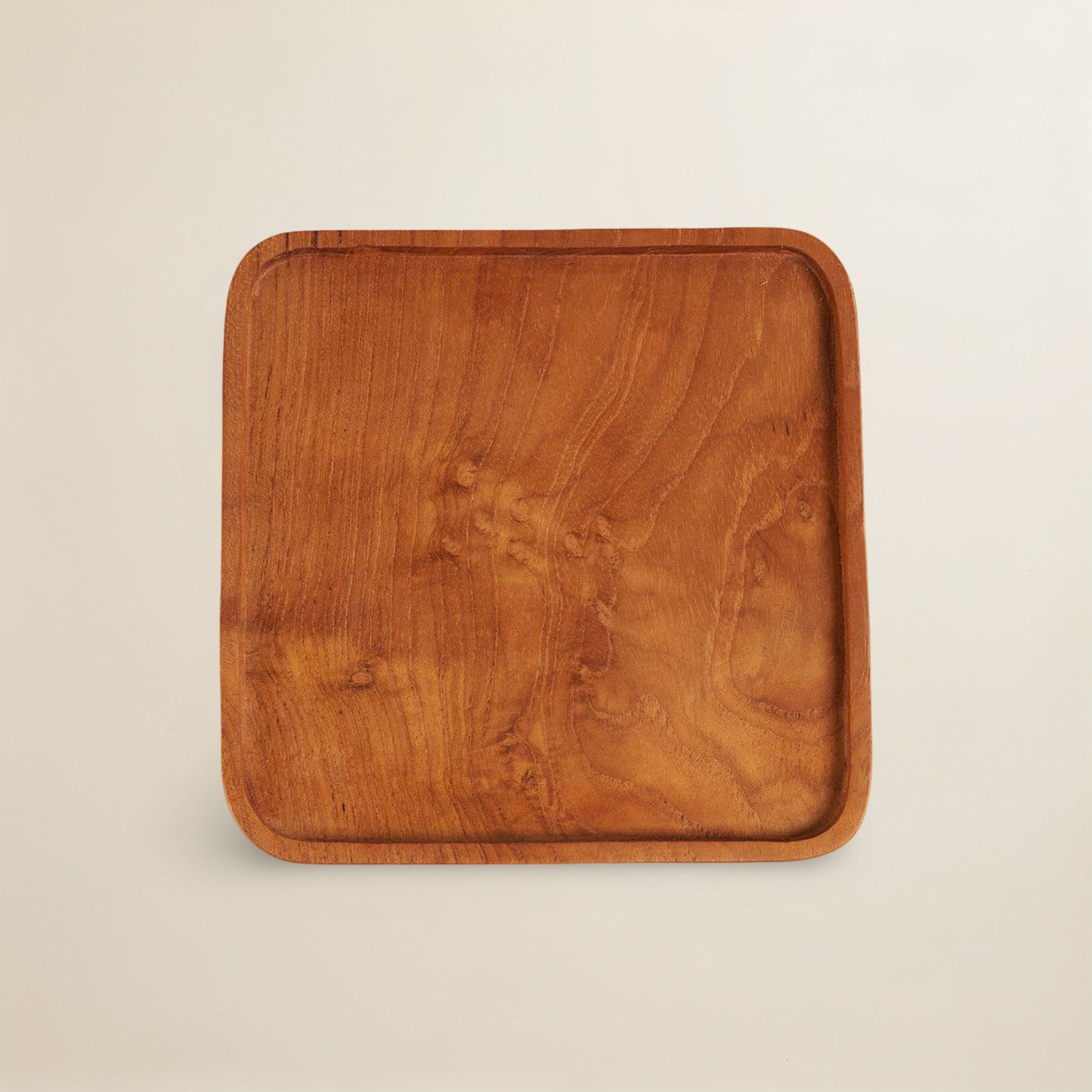 The Teak Square Plate - Natural - XS