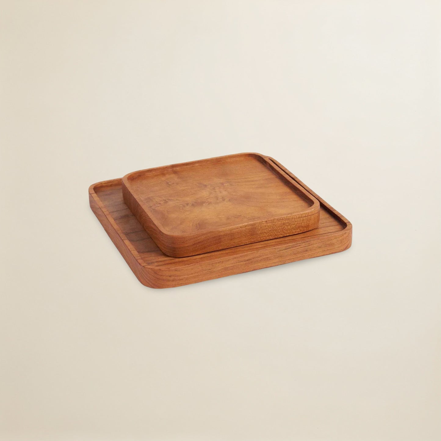 The Teak Square Plate - Natural - XS
