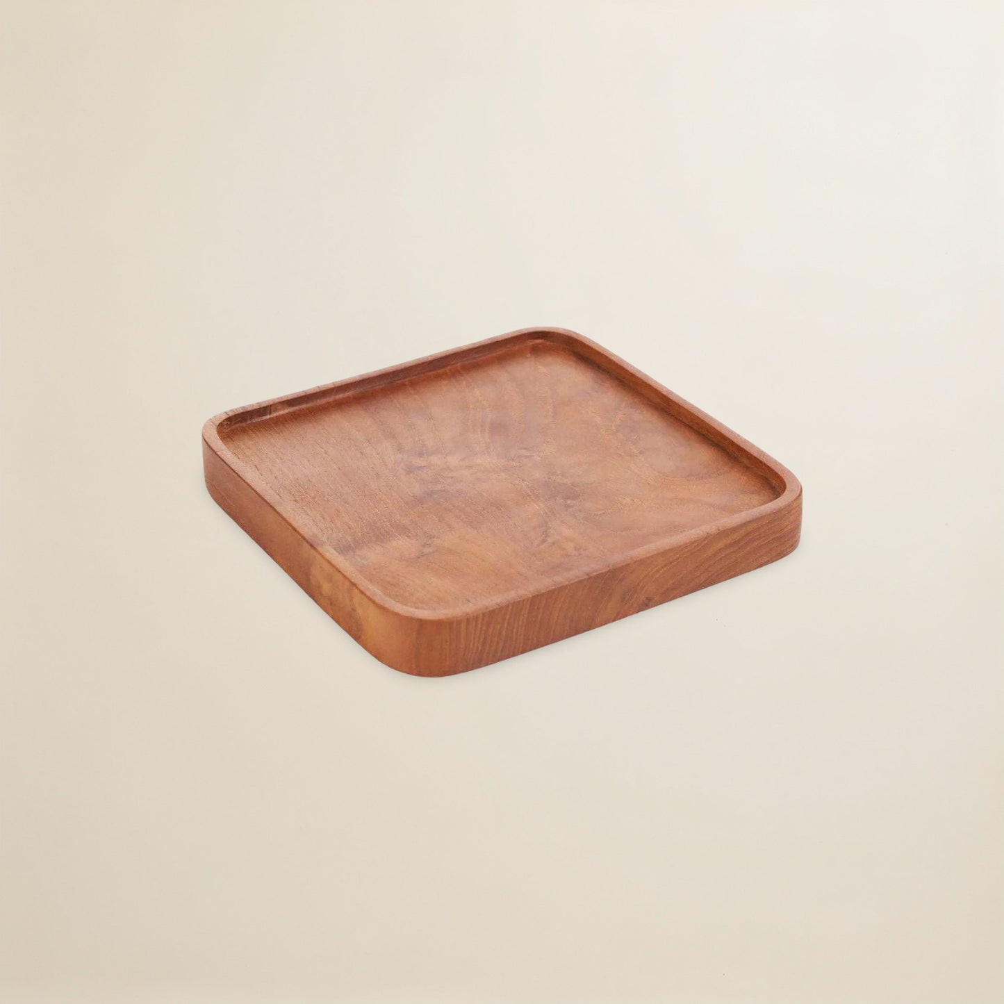 The Teak Square Plate - Natural - XS