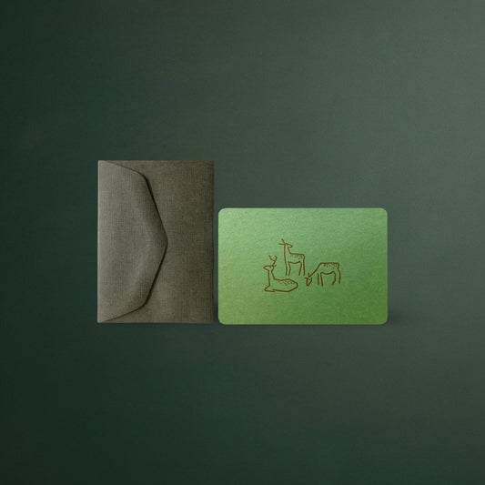 Le Typographe – Mini Card with 3 Deer and Khaki Mini Envelope