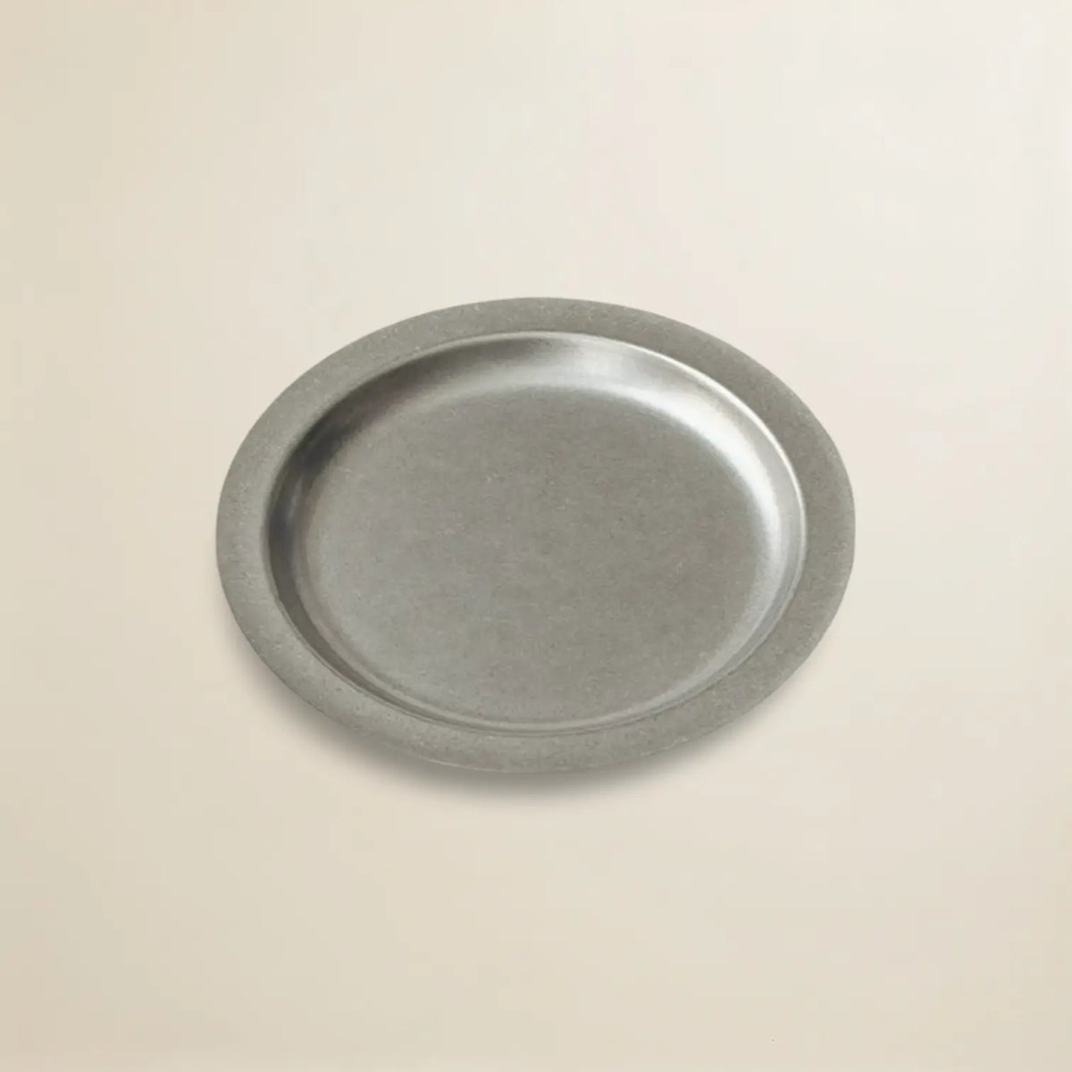 Gohobi – Retro Stainless Steel Shallow Dessert Plate (Large)