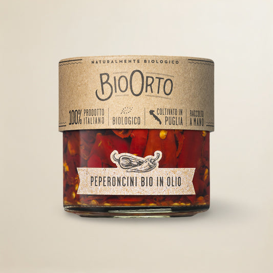 Organic peperoncini in EVO oil
