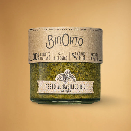 Bio Orto Pesto al Basilico Bio con aglio, 180g jar