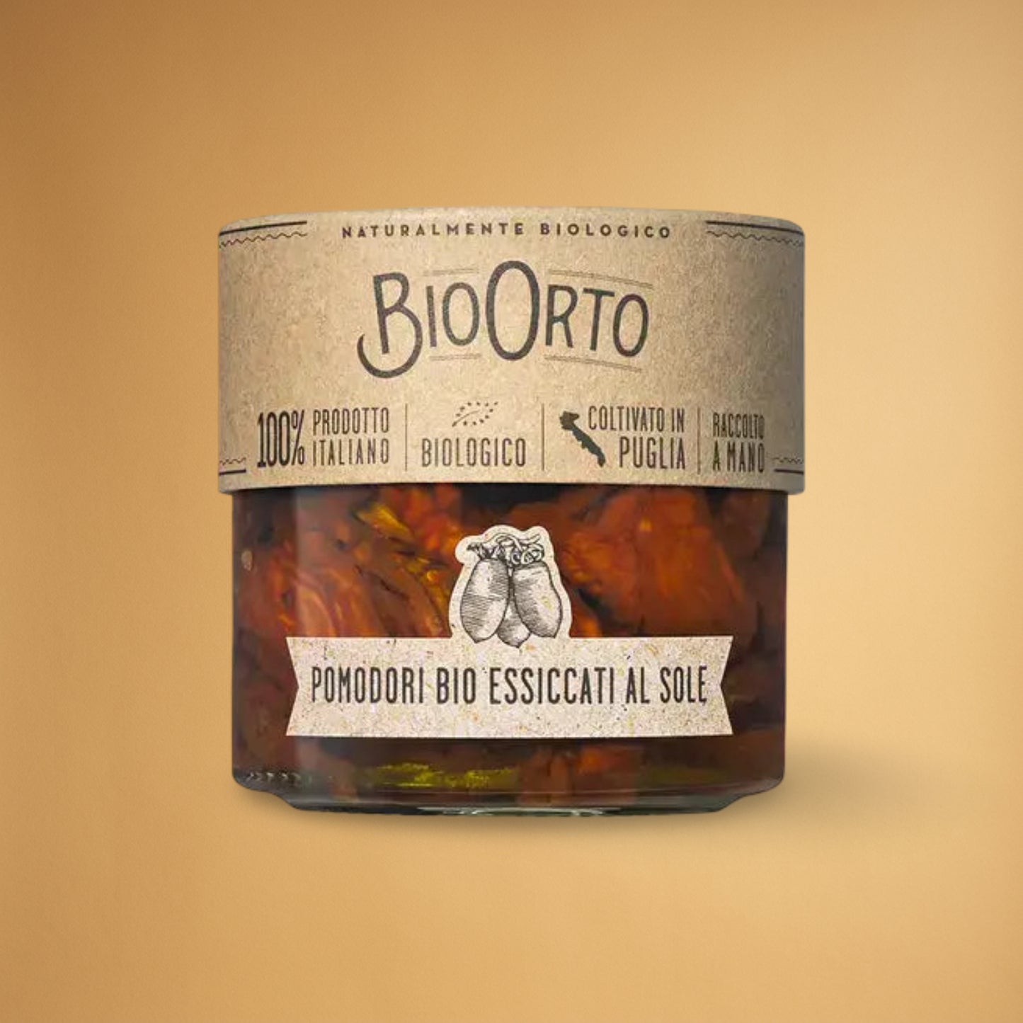 Organic sun-dried tomatoes in EVO oil