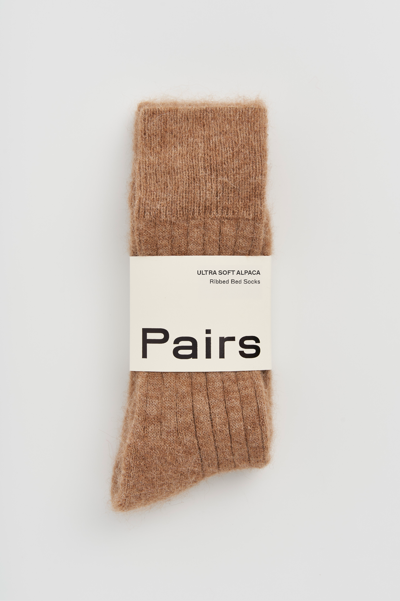 Pairs – Biscuit Beige Ultra Soft Alpaca Ribbed Bed Socks