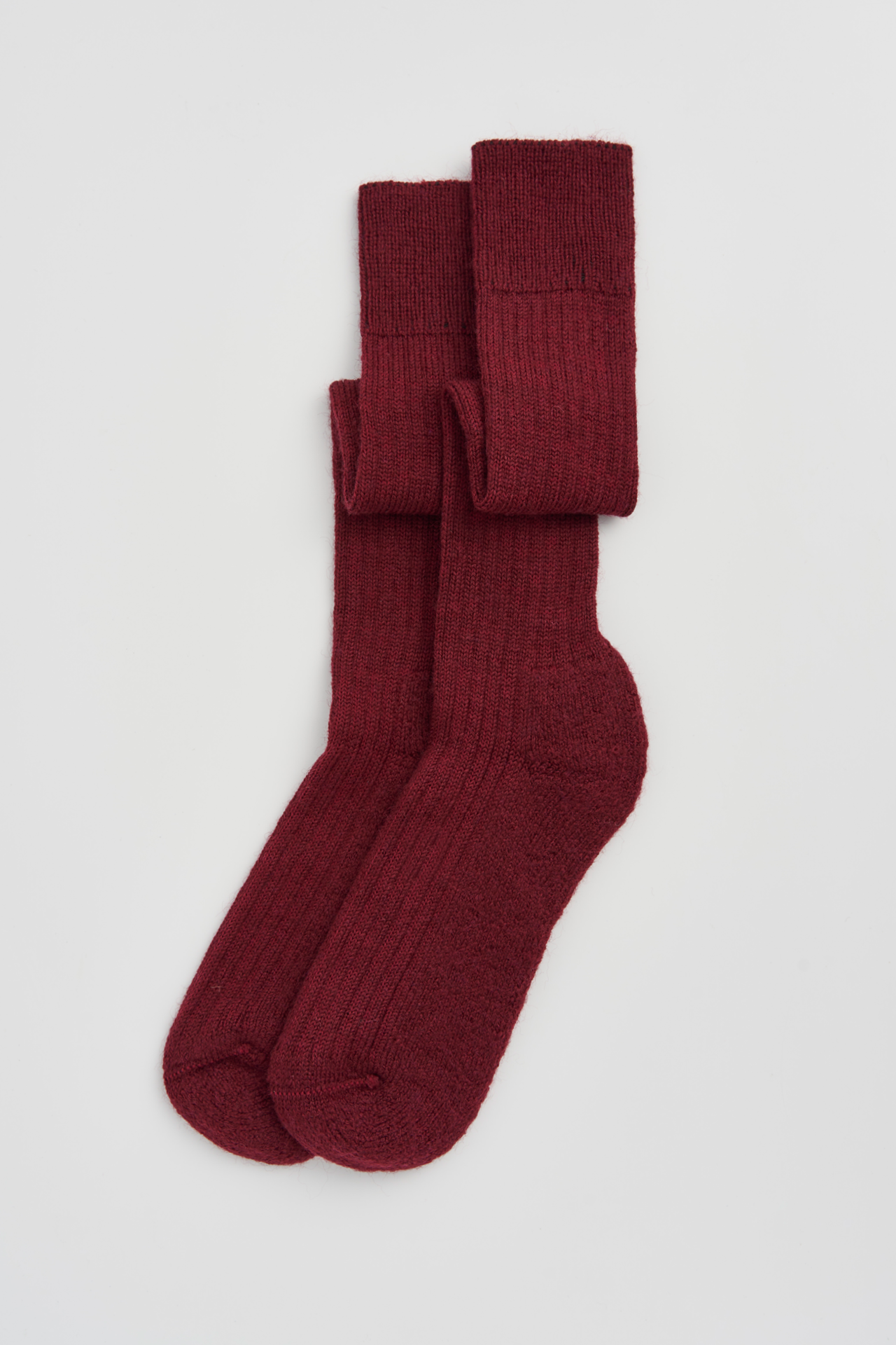 Paris – Dark Plum Wool Knee High Socks