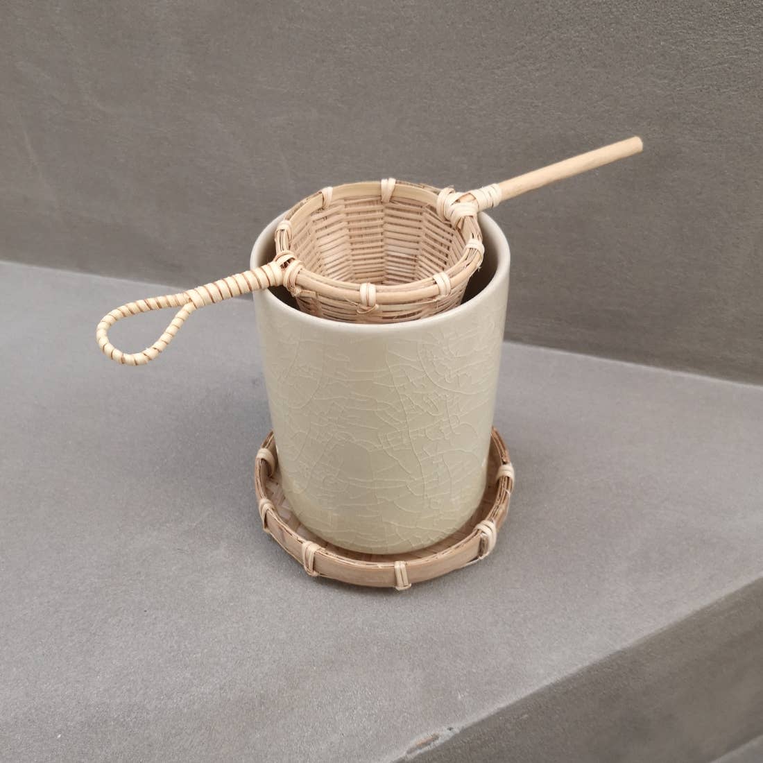Rattan tea strainer