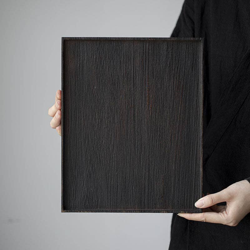 Gohobi – Japanese-style Wabi-Sabi Rectangular Wooden Black Tray