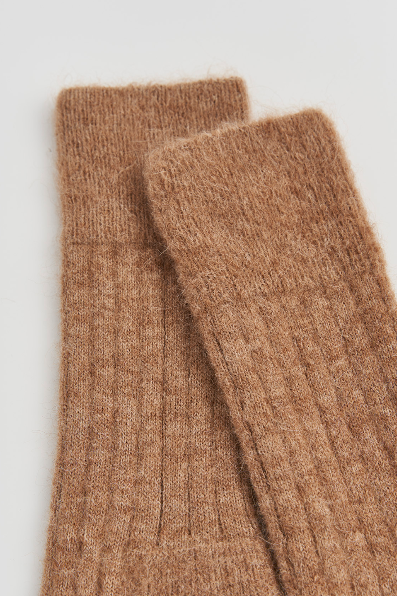 Pairs – Biscuit Beige Ultra Soft Alpaca Ribbed Bed Socks