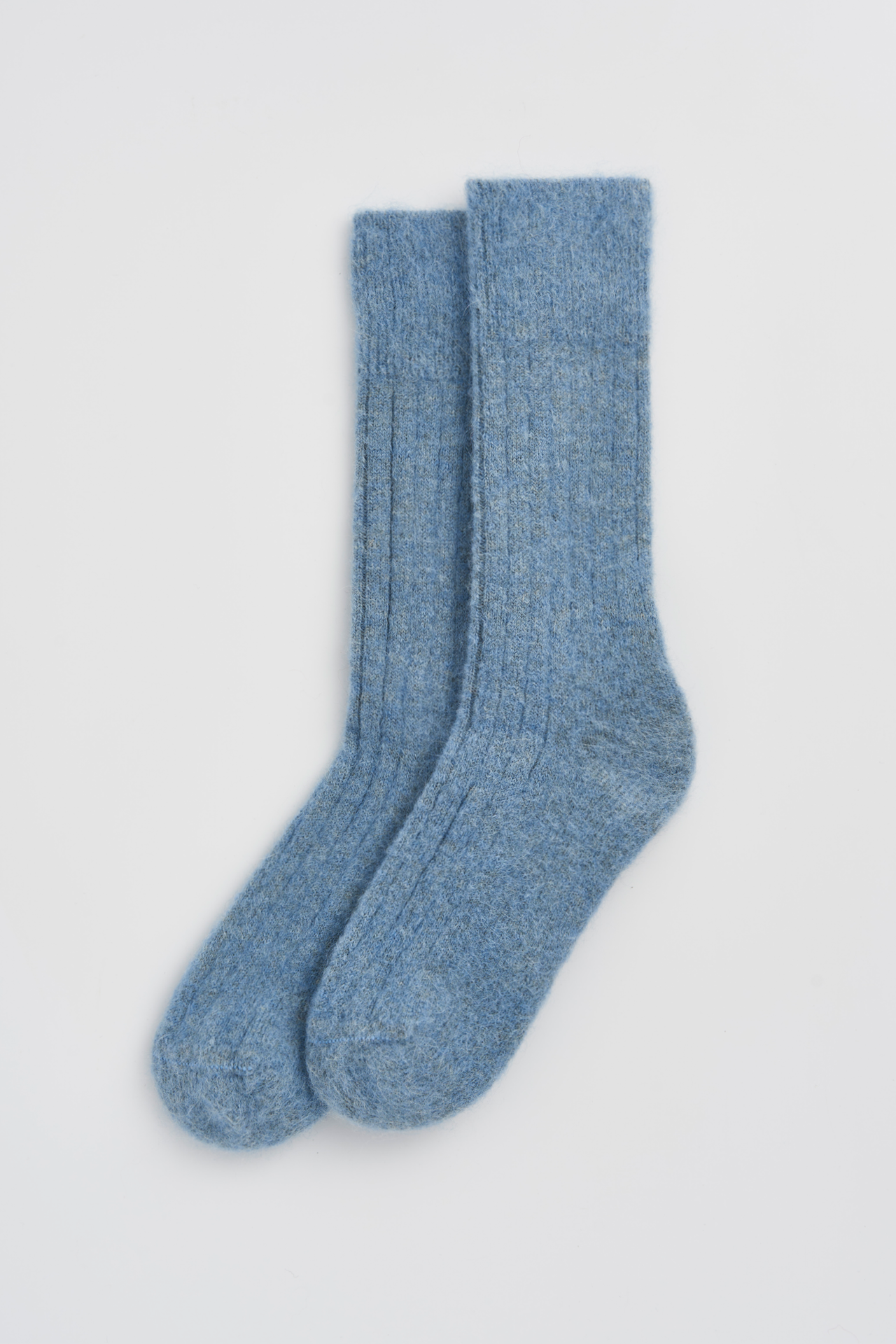 Pairs – Lido Blue Ultra Soft Alpaca Ribbed Bed Socks